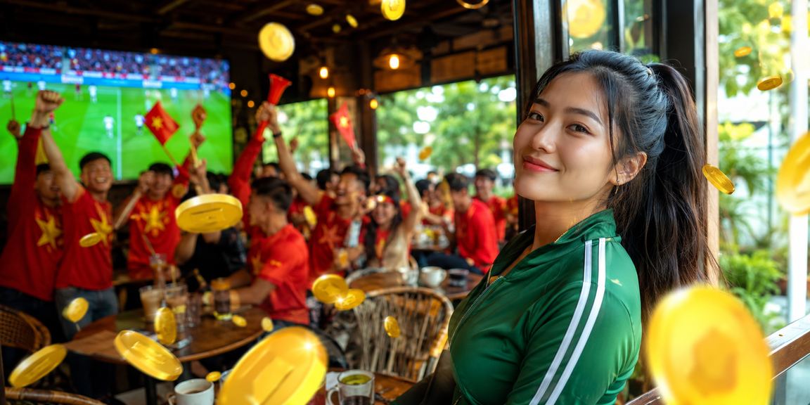 Người dùng tại Buôn Ma Thuột xem bóng đá và kiểm tra ưu đãi cá cược tại quán cà phê