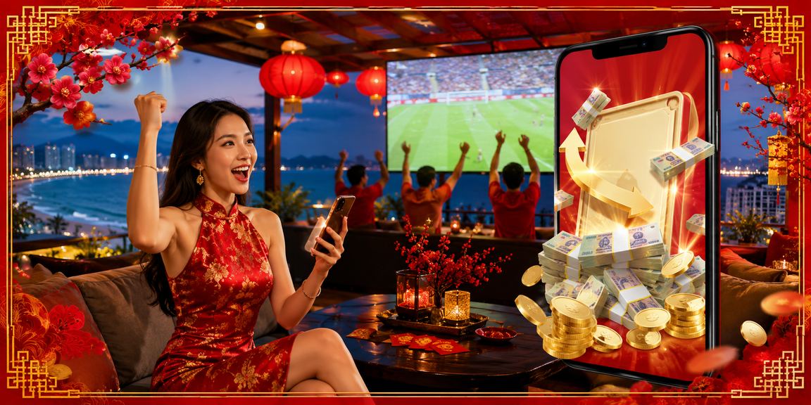 Người dùng tại bãi biển Đà Nẵng kiểm tra dữ liệu phân tích và nhận cashback trên điện thoại