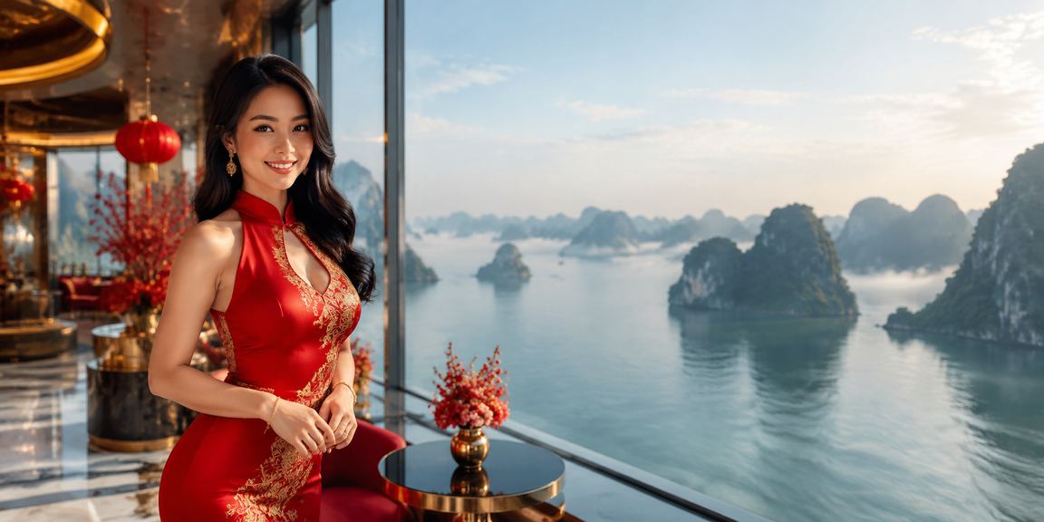 Phong cảnh Hạ Long Bay với người dùng VIP nhận thưởng jackpot lễ hội trên nền tảng 1100